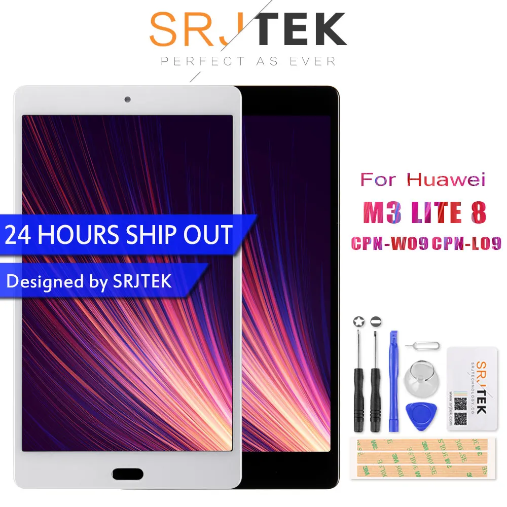 

SRJTEK For Huawei MediaPad M3 Lite 8.0 CPN-W09 CPN-AL00 CPN-L09 LCD Display Matrix Touch Screen Digitizer Sensor Glass Assembly