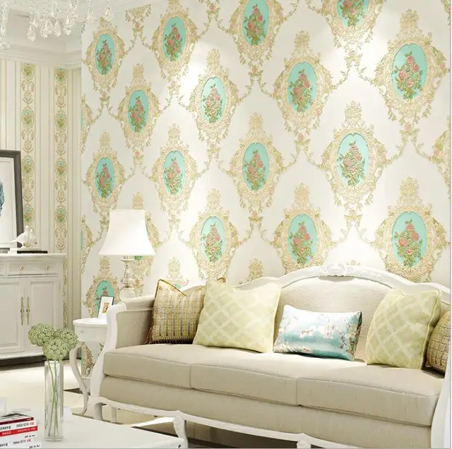 Modern Past Fl Damask Vinyl Wallpaper Roll Bedroom Living Modern Past Fl Damask Vinyl Wallpaper Roll Bedroom Living Room Wall Paper Non Woven Cover