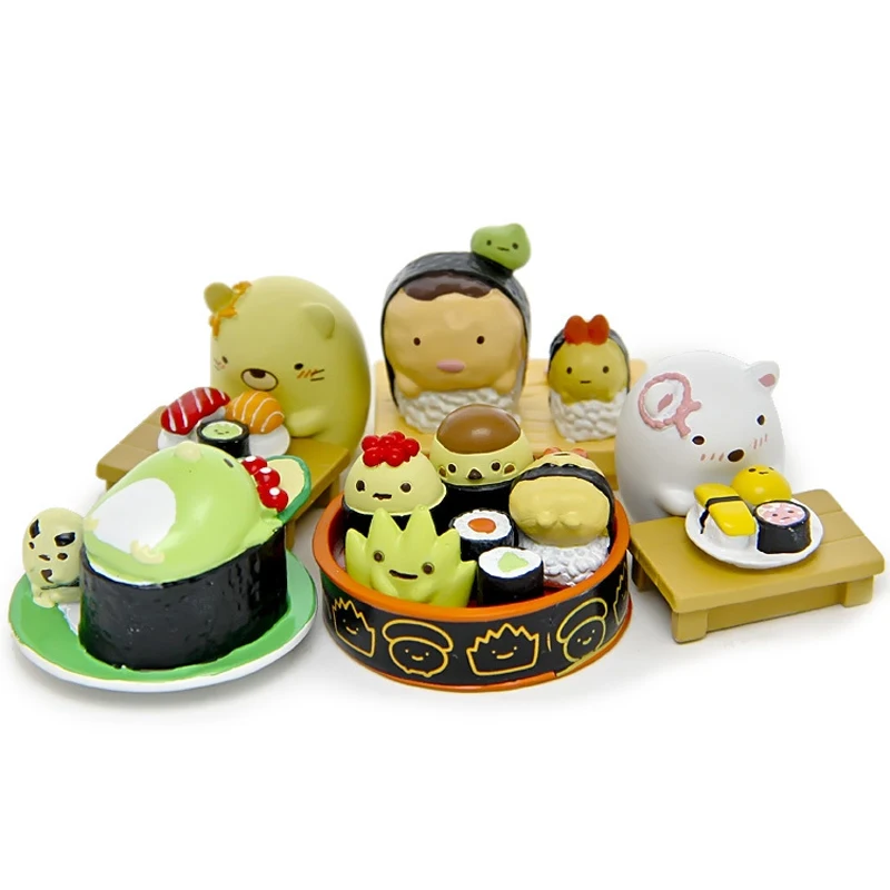 5 шт./лот аниме Сан-X углу био Sumikko Gurashi вкусные Еда игрушки ПВХ суши Цифры игрушки фигурку модель игрушки для детей Подарки