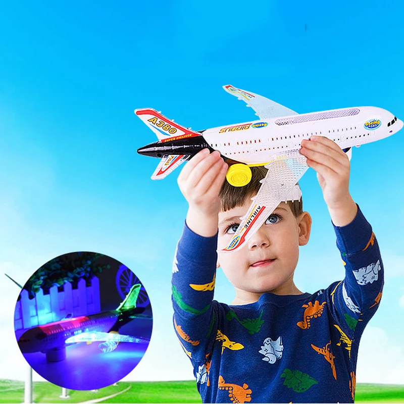High Quality Electric Air Bus Model Flashing LED Light Kids Musical