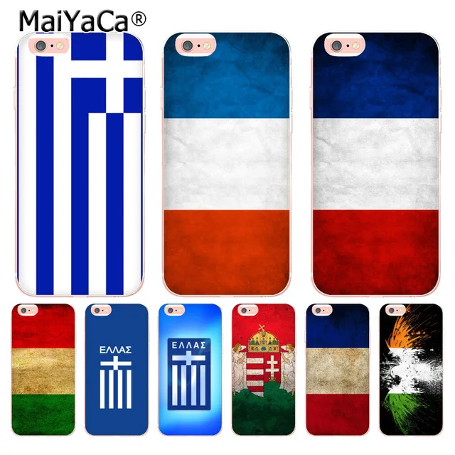 MaiYaCa Франция Венгрия Греция Ирландия флаг для iPhone 4S 5C 5S 6S Plus X XR XS MAX чехлы телефонов