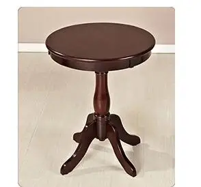 American solid wood balcony small coffee table simple side sofa table living room mini round table.