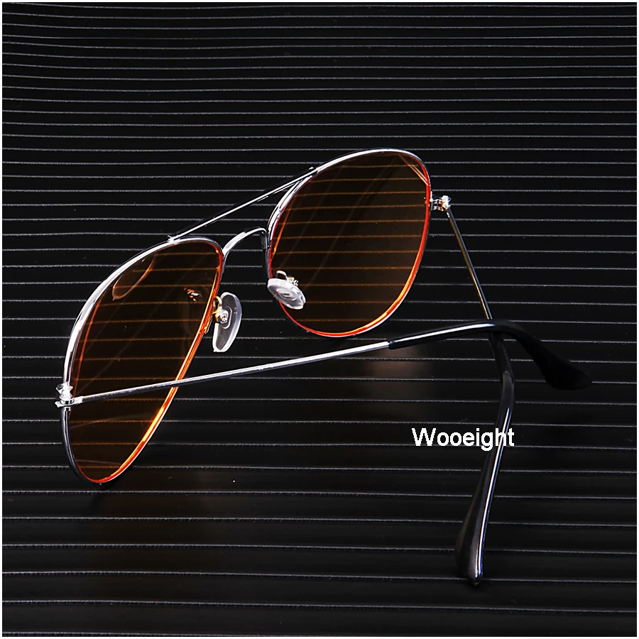 Car Day Night  Vision Goggles Sunglasses Yellow Anti-glaring Decoration Alloy Frame Universal Driver Glasses