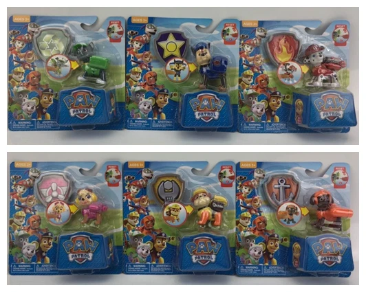 

2018 6pcs/lot cute action figure dog toys pet pat ryder chase marshall Anime patrulha patrulla canina patrol puppy canine PAWED