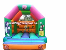 inflatable jumping bed/inflatable bouncer with slide,set trampolines slide of birthday cake