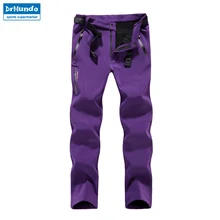 Зимние женские лыжные брюки больших размеров, водонепроницаемые зимние штаны из плотного флиса, походные брюки для сноуборда