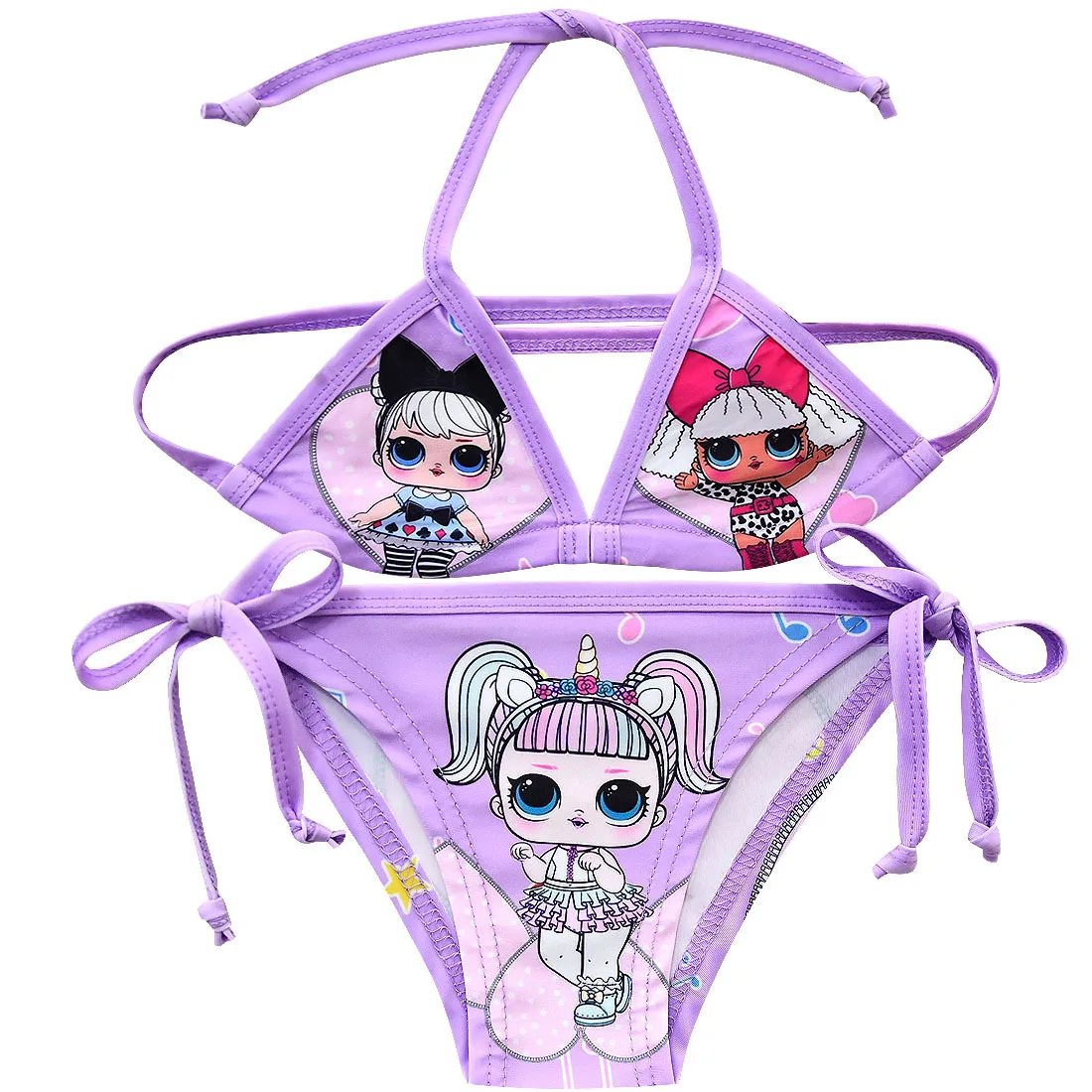

girls cute cartoon swimsuits new 2019 girls two-pieces bikini suits children girls lovely beach wear summer swimwear g48-8055