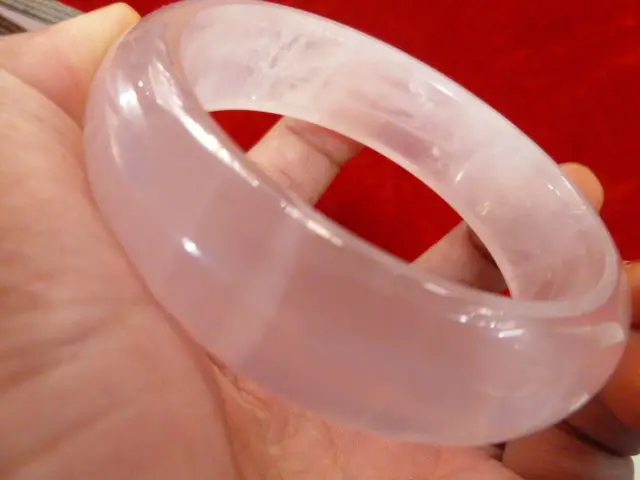 

Free shipping Chinese Natural Beautiful Pink Nephrite stone Bangle Bracelet 60mm