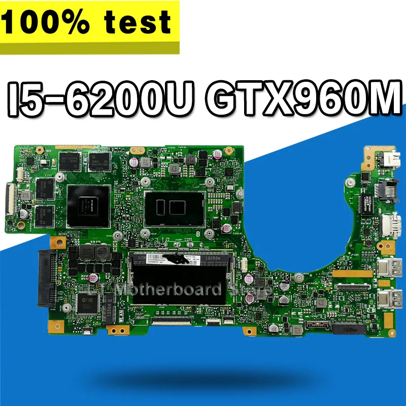 

K501UW Laptop motherboard for ASUS K501UW K501UWK K501U K501 Test original mainboard DDR3-4G-RAM I5-6200U GTX960M/2GB Graphic