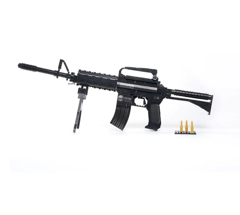 Продажа Mylb обучающие и образовательные блоки Ausini, модель оружия, строительные игрушки, 524 шт., кирпичи серии M16 Классические игрушки для мальчика, под...