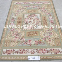 4'X6' рукодельные коврики, новозеландская шерсть ковры aubusson дизайн с яркими цветами