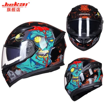 

Motorcycle Helmet Fashion Design Full Face Racing Helmets DOT Approved Capacete Casco Casque Moto JIEKAI Htlmet