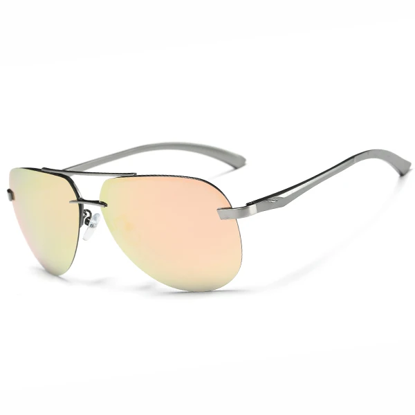 Фирменный дизайн, алюминиевые поляризованные солнцезащитные очки для вождения, для мужчин и женщин, крутые солнцезащитные очки, покрытие линз, мужские и женские Оттенки для мужчин/женщин - Цвет линз: pink