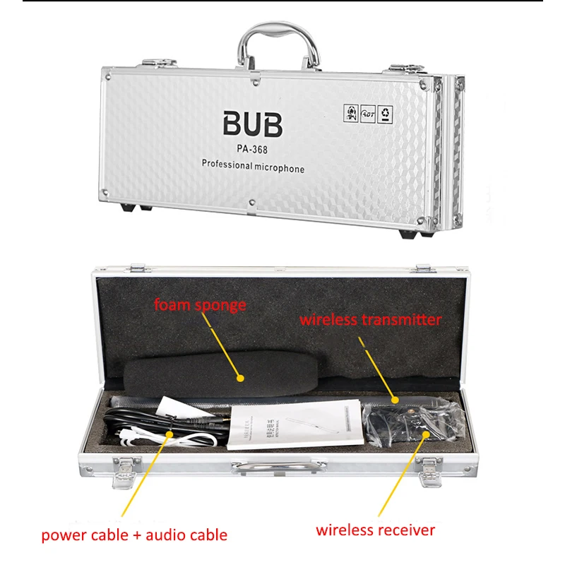 BUB PA358/368 DV SLR камеры UHF двойной беспроводной микрофон для интервью комплекты Кардиоидная запись микрофонный приемник веб-ролики микрофон