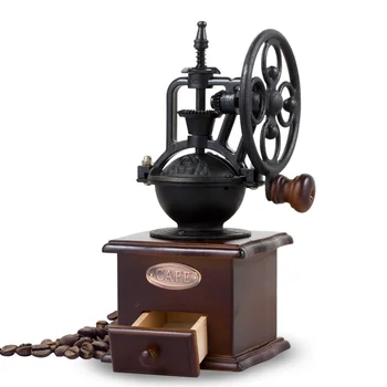 

Manual Coffee Grinder Retro Wooden Coffee Bean Mill Grinding Ferris Wheel Design Hand Coffee maker Kitchen Tools mx3121028