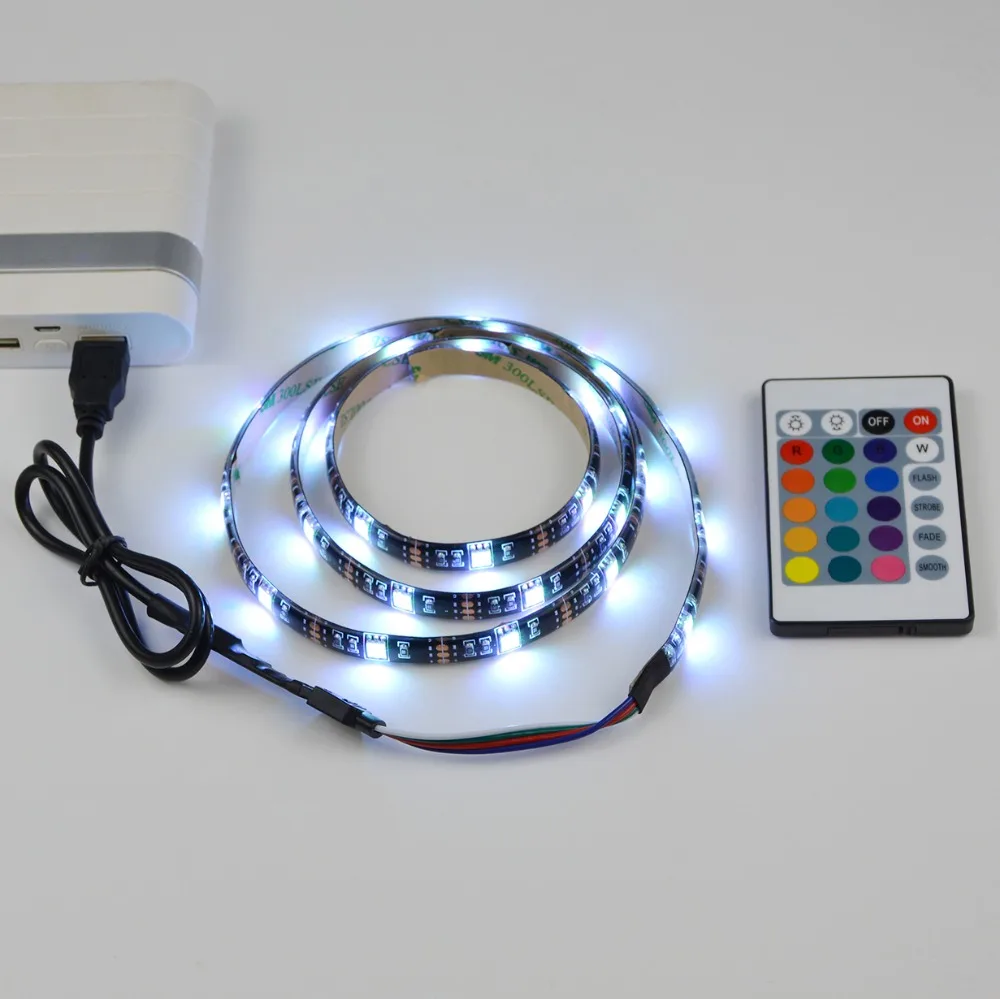 1 м 2 м 5050SMD RGB светодиодный светильник ТВ фоновый светильник ing с пультом дистанционного управления ПК Компьютерная подсветка Декор Luces светодиодный светильник для шкафа