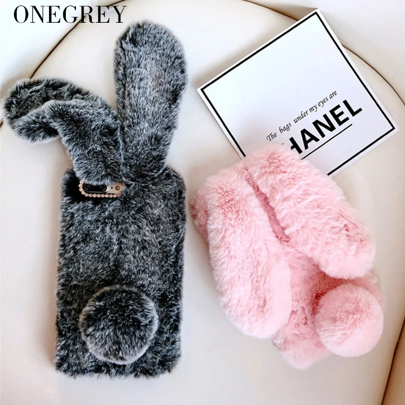 

Rabbit Fur Case For Sony XZ2 XZ3 XZ1 Premium Compact Mini Xperia Sony Z5 Z3 Z2 Z1 Covers warm Housings