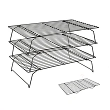 Ibaking 3 слоя Съемная Штабелируемая охлаждающая стойка инструмент для выпечки из нержавеющей стали металлический торт печенье выпечка охлаждающая стойка