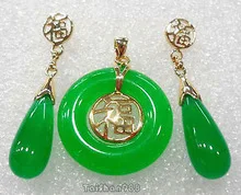 С зелёными камнями Фортуна круглый кулон ожерелье висячие серьги набор кварцевые с тонким покрытием Свадебные широкие часы крылья королева