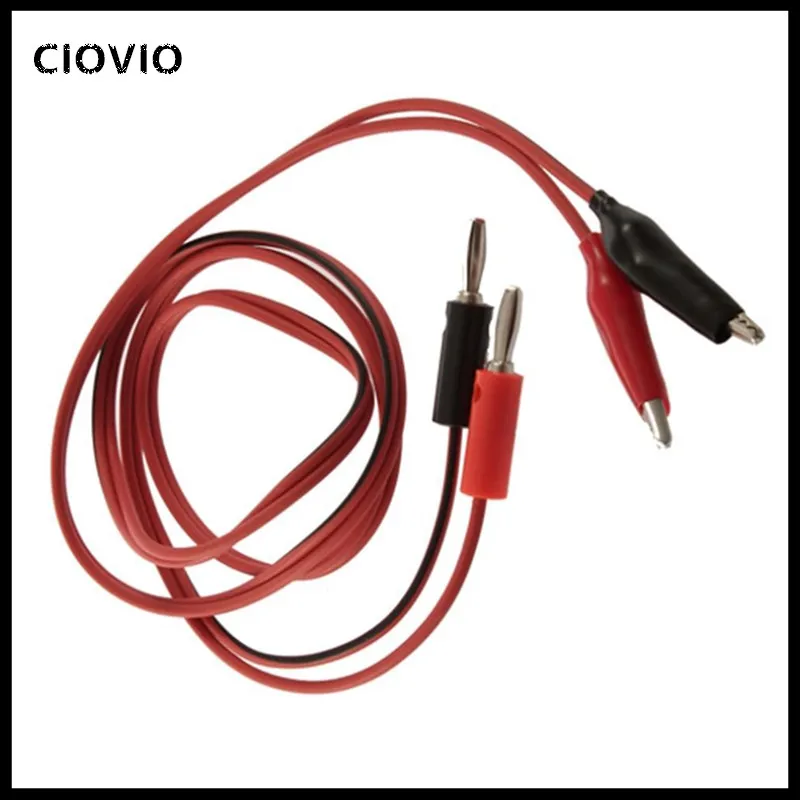 1M Alligator Cilp to AV Banana Plug Test Cable Lead Connector Dual Tester Probe CrocodileClip for 