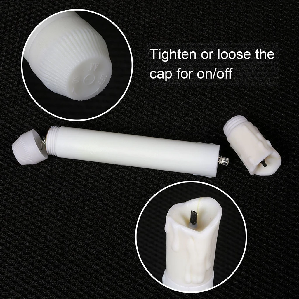 Battery Powered Long Flameles LED Candle For Home Party Warm White 155mm