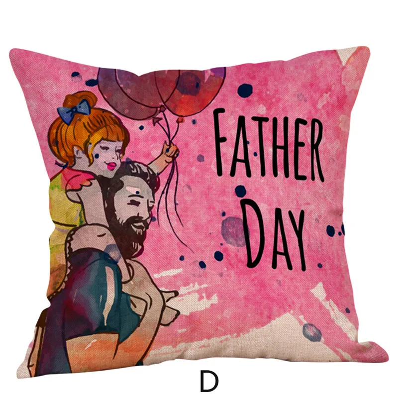  Pillow Case 4545cm Happy Fathers' Day Pillow Cases Gift Cushion Cover Home use Pillowcase #4M13 (22)