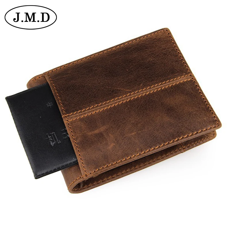 J.M.D 100% Genuine Leather Men Short Wallets Vintage Cow Casual Wallet Purse Standard Holders 8064 | Багаж и сумки
