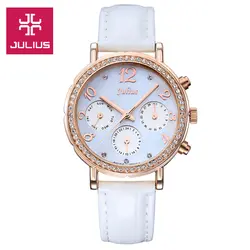 Реальные функции Julius основа женские часы ISA Mov не часов тонкой моды браслет женская спортивная кожа для девочек на день рождения подарочная