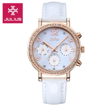 Actual Features Julius Shell Girls’s Watch Swiss Mov’t Hours Clock Tremendous Vogue Bracelet Sport Leather-based Birthday Woman Reward Field