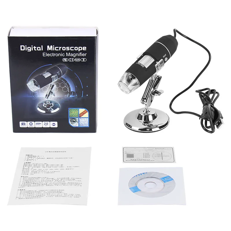 Protable 50 500X Digital USB Microscope Practical 8 LED Monocular Endoscope Magnifier Video Camera with U bolt usb микроскоп