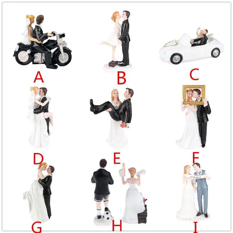 Funny Wedding Couple Cake Decoration Figurines Resin Home Decoration Ornaments Wedding Supplies Decoration Maison 40JY2804