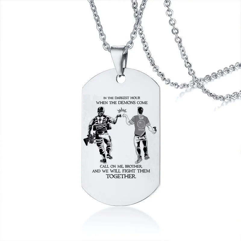 Stainless Steel Dog Tag Necklaecs for Men with Arious Engravings