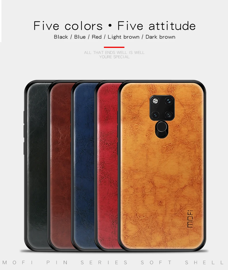Для huawei mate 20 X 20X чехол MOFI задняя кожаная крышка Мягкий силиконовый край Полное покрытие Чехлы для huawei mate 20X крышка оболочки