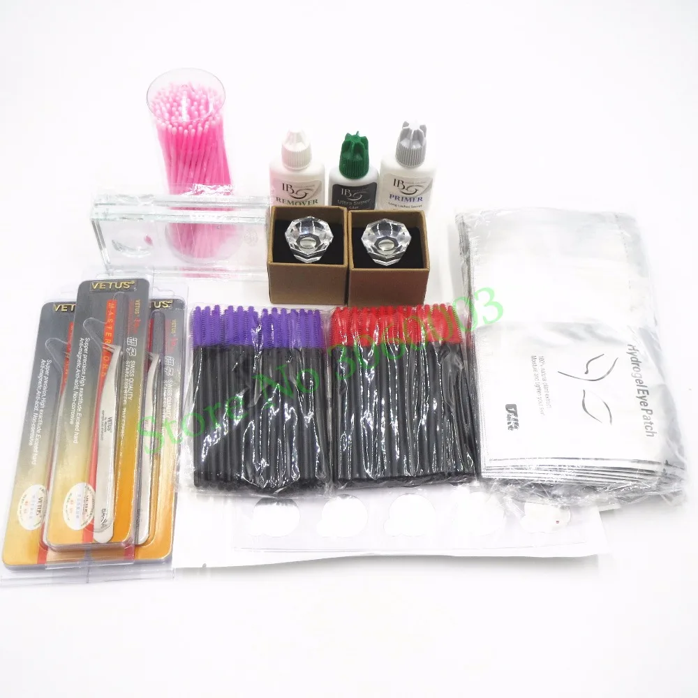

Eyelash Extension tools Glue Remover Primer Tweezers Eyelash patch brush Glue holder Glue Pallet free shipping