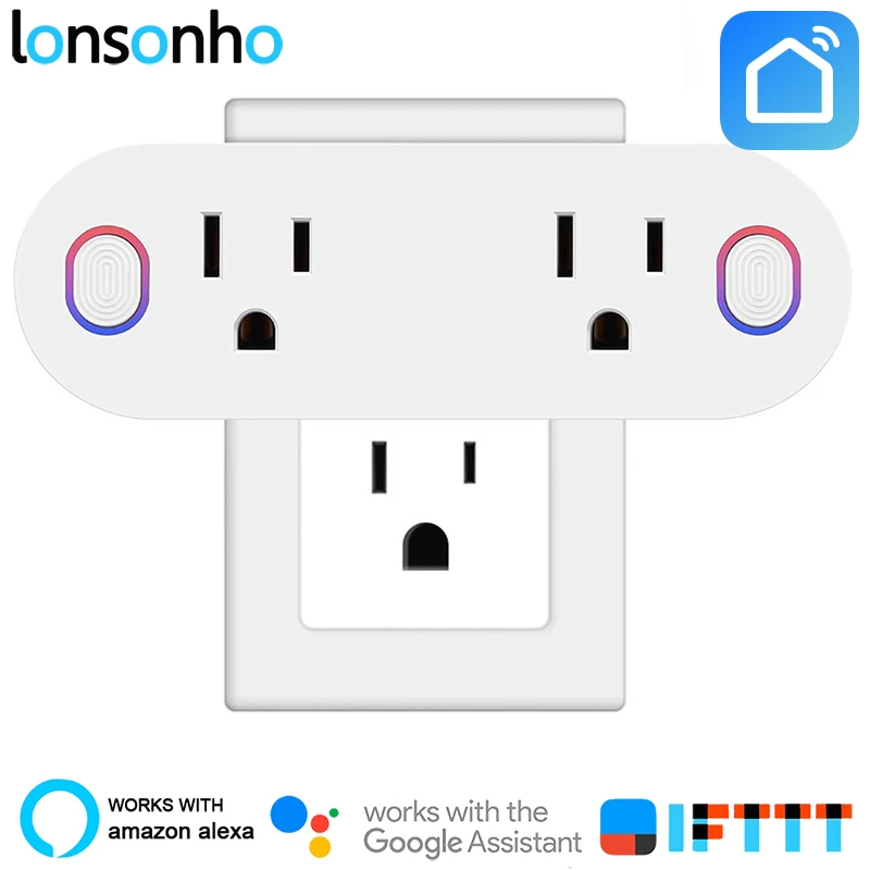 

Lonsonho 2 in 1 Smart Plug Wifi Smart Socket US Mini Outlet 16A Power Monitor Works With Alexa Google Home Mini IFTTT Smart Life