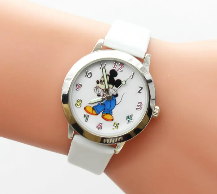 Мода года смотреть Микки Минни дети мультфильм часы наручные часы Повседневное Малыш Мальчик кварцевые часы Для женщин Обувь для девочек Relojes - Цвет: 8