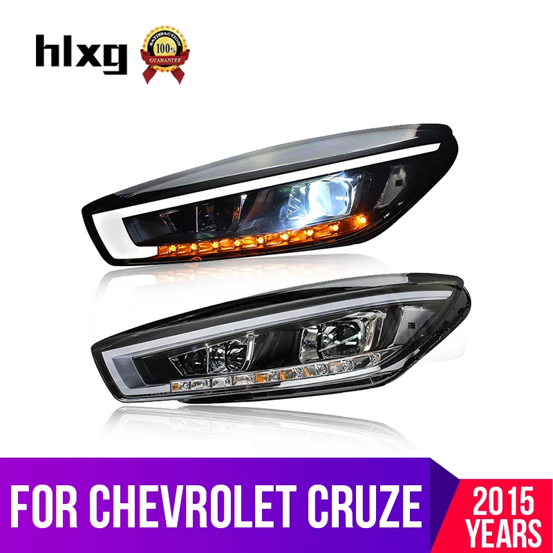 Hlxg 2 шт. автомобильный Стайлинг для Chevrolet Cruze фара в сборе 2015 светодиодный объектив