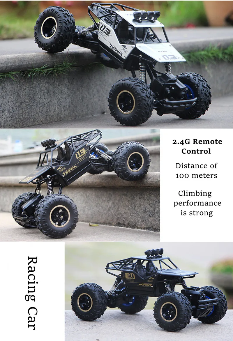 1/12 Радиоуправляемая машина 4WD альпинистская машина 4x4 с двумя моторами, машинка Bigfoot с дистанционным управлением, модель внедорожника, игрушки для мальчиков, детский подарок