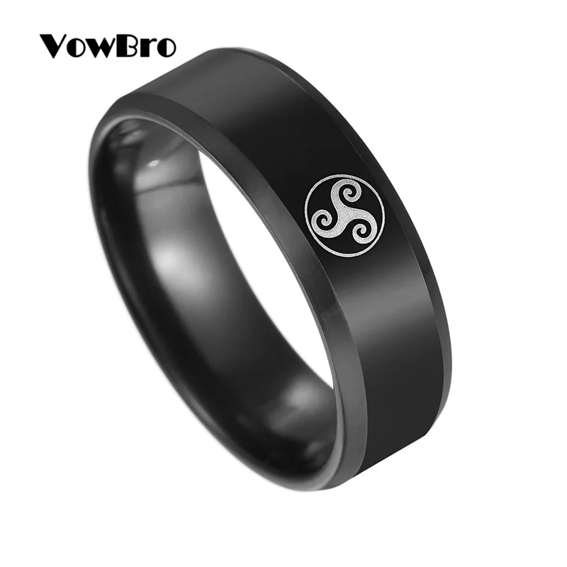 

VowBro Black Stainless Steel Basic Ring for Men Classic Male Wedding Band Multi Color Jewelry Fraternal Rings