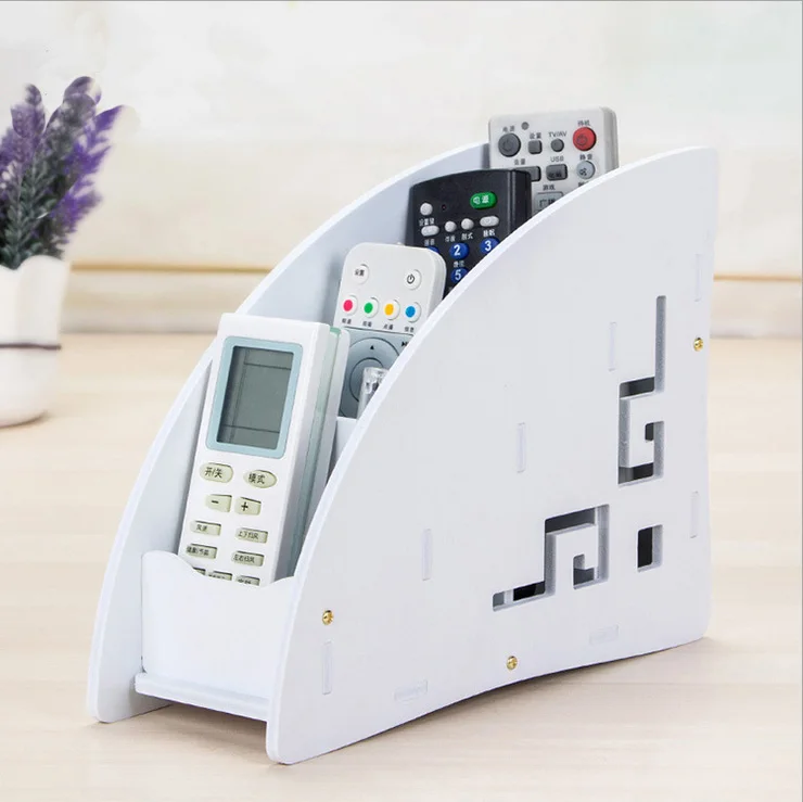 

DIY 4 Slots Desktop White Color Artificial Wood Storage Box for Mobile Phone Stationery Organizerg Sundries Arrangement Rack