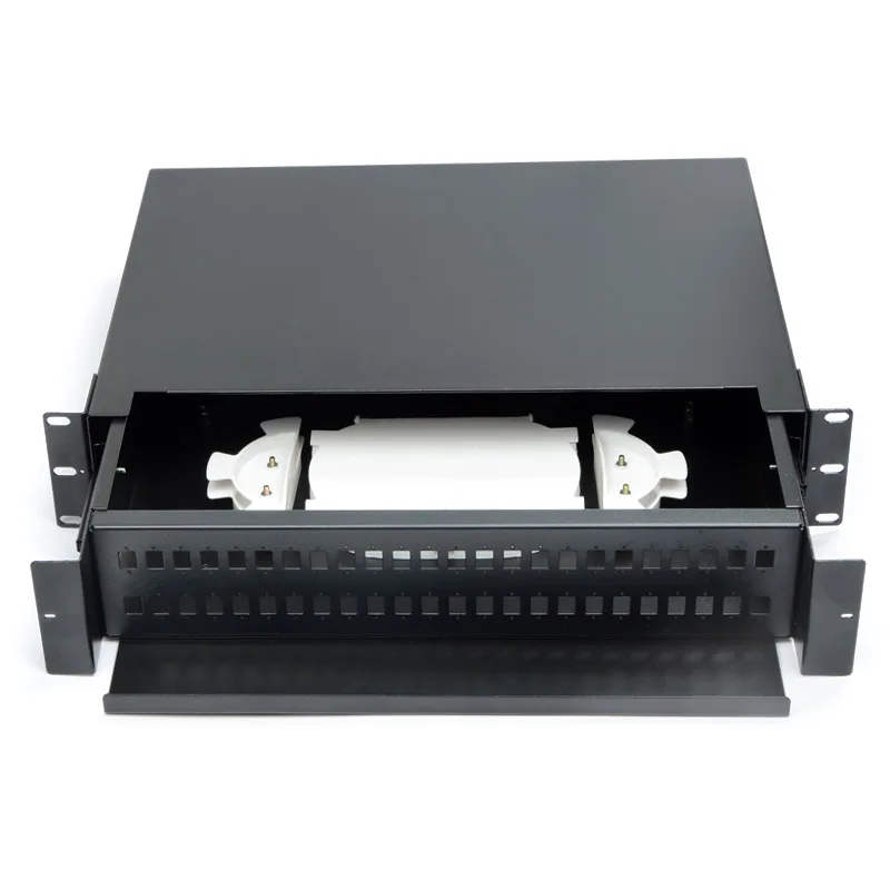 

Drawer type Fiber optic terminal box 48 core Desktop SC FC LC without adapter pigtail 48 Ports Fiber optical Patch Panel