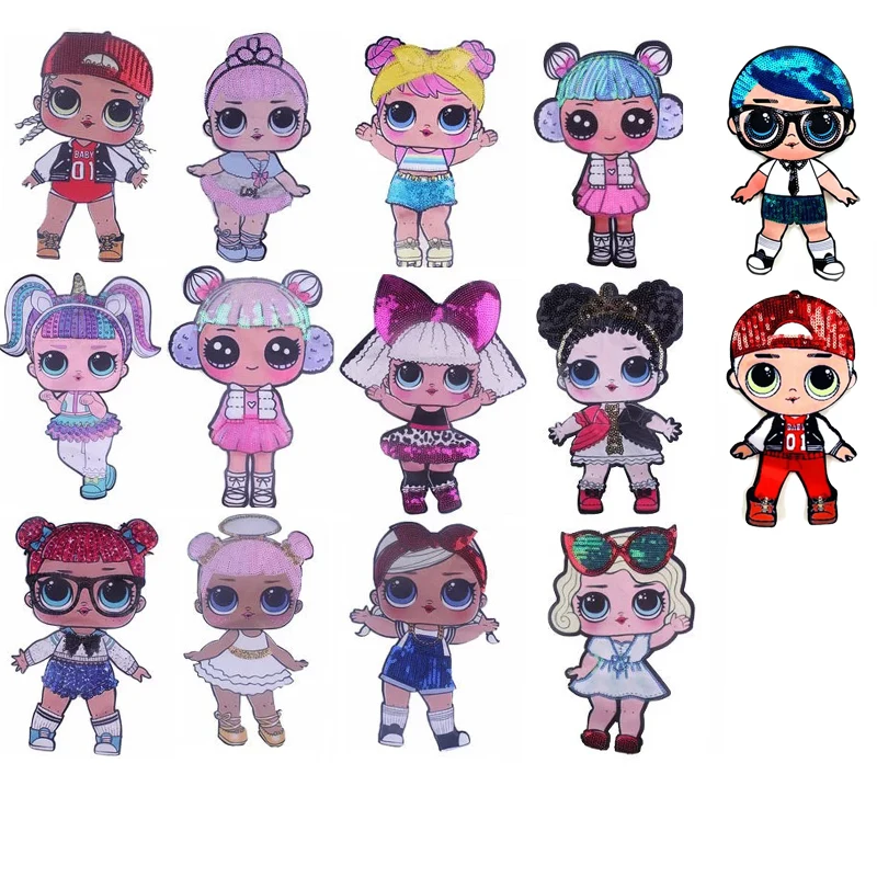 

Urban Women Fashion Girls Lovely girl Fashion boy doll embroidery patch DIY Garment Decoration Sequins Cloth sticker