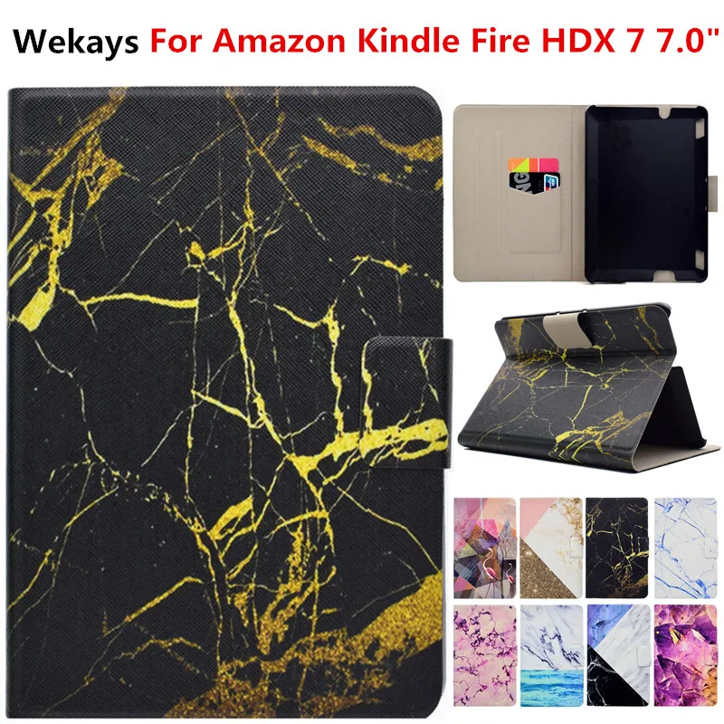 Wekays Case For Kindle Fire HDX 7 Smart Leather Stand Flip Fundas Case For Amazon Kindle Fire HDX 7 HDX7 7.0 Tablet Cover Cases