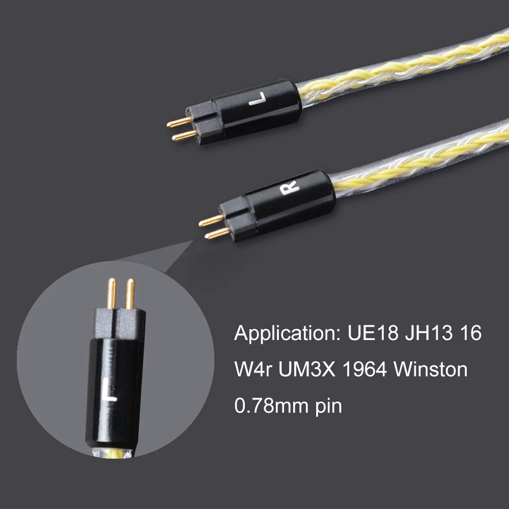 Ручной DIY 0 78 мм 2 Pin 8 ядер Сменный кабель для наушников обновленный Hifi музыкальный