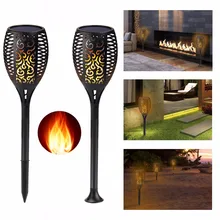 2 шт. Солнечный свет пламени на солнечных батареях Мерцающая лампа солнечные светодиодные лампы Пейзаж Сад газон украшения открытый/закрытый