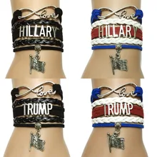 Прямая Бесконечная любовь холлари или браслет "Трамп"-настроена США подвеска в виде флага вентиляторы подарок ручной работы