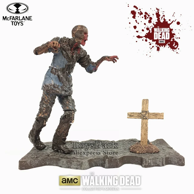 Best Offers The Walking Dead 5" Mud Walker Zombie Action Figure With Base Tombston AMC TV Series 7 Doll Toy Model Movie Collectible Original