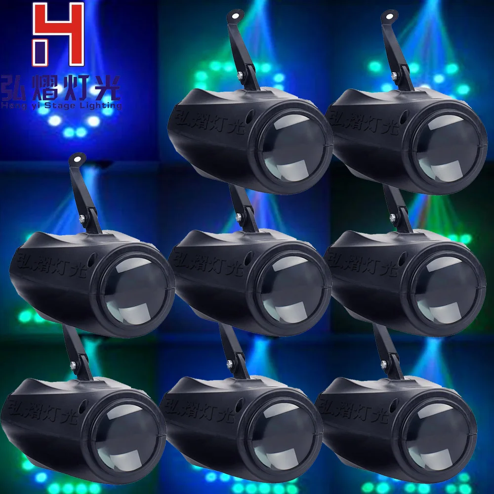 

2017 8Pcs NEW DMX Small Airship LED Moon Flower Pattern Disco Light For KTV Pub Bar Home Party Stage Light DJ Effect Lighting