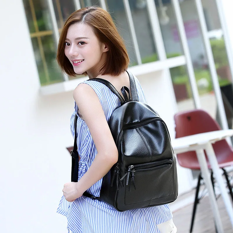 Women Backpacks pu Leather Black Backpack For Girls Female Travel Backpack Normcore Style 2018 Simple hot sale Women Backpacks pu Leather Black Backpack For Girls Female Travel Backpack Normcore Style 2018 Simple hot sale