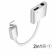 

To 3.5mm Jack AUX Headphones Audio Adapter 2 in 1 For iphone X XS Max XR Lighting Plug Charger For iPhone 7 8 Plus 3.5mm Adapter